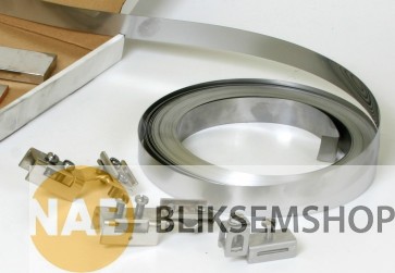 RVS band 22x0,4mm, rol à 50 mtr.