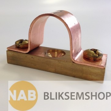 Messing muurblok t.b.v. beschermbuizen
